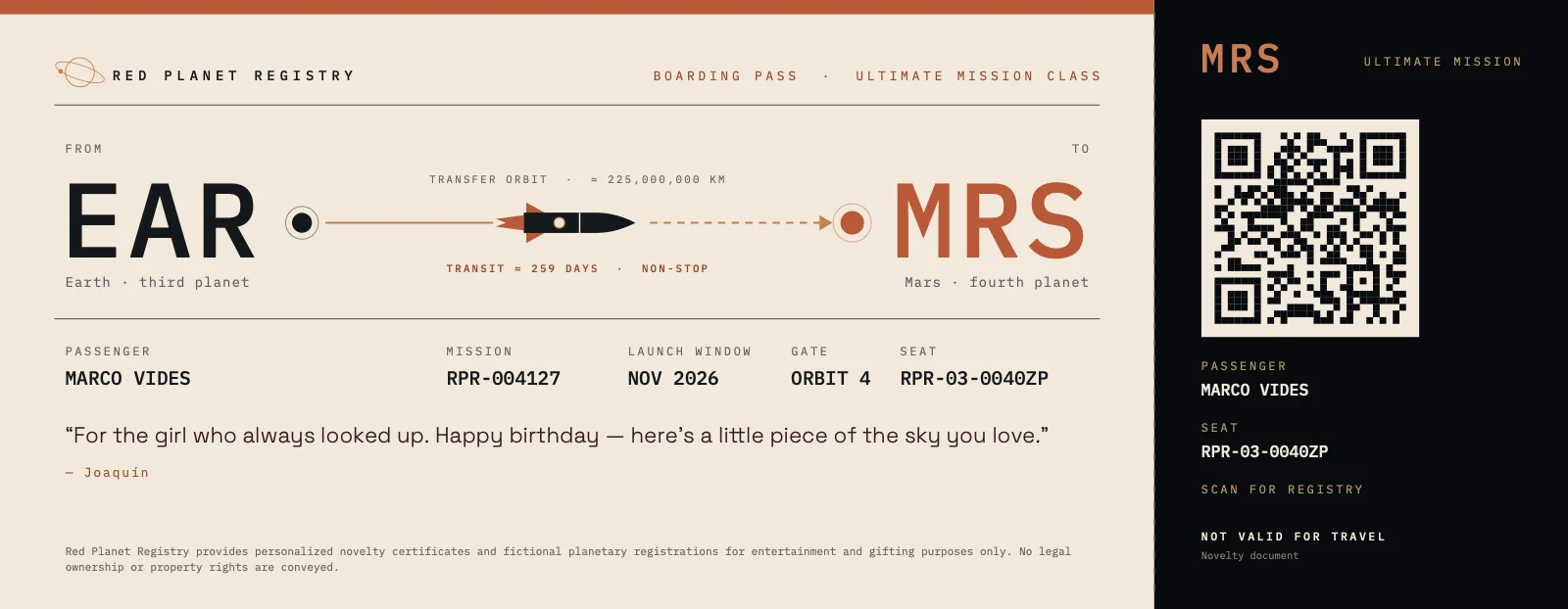 Boarding pass example